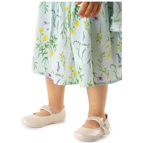 Resim Kiko Kids Cırtlı Kız Çocuk Taşlı Babet Ayakkabı 252 Cilt Sedef 001 