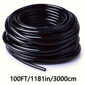 Resim 100FT/3000cm Damlama Sulama Hortumu - Bahçe Sulama Sistemleri için Esnek Siyah Plastik Hortum, Çoklu Sulama Sistemleriyle Uyumlu, Sulama Sistemi Aksesuarları|Esnek Hortum|Dayanıklı Plastik 