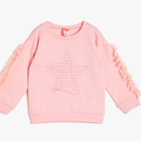 Resim Kız Bebek Fırfır Detaylı Sweatshirt 