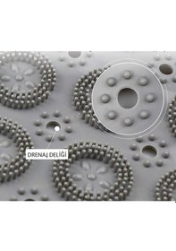 Resim Mithra Life Kaydırmaz Vantuzlu Silikon Banyo Paspası Mıt1069 Gri 