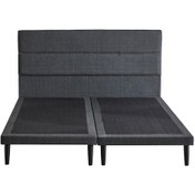 Resim Niron Yatak Slim Çift Kişilik Siyah Baza + Başlık 140 x 190 cm 