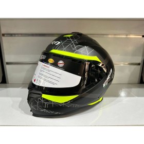Resim CRN Kask FS-867 Mat Grey/black/yellow Güneş Vizörlü 