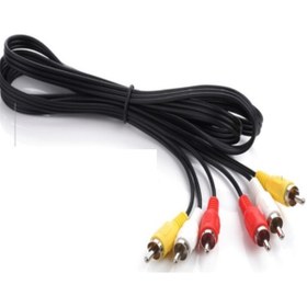 Resim Alfais Al5007 3rca To 3 Rca Ses Görüntü Tos Scart Kablosu 3 Metre 