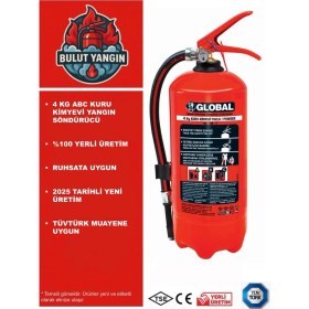 Resim 4 kg Kuru Kimyevi Tozlu Yangın Söndürme Cihazı-Yangın Söndürme Tüpü Ruhsata Uygun 