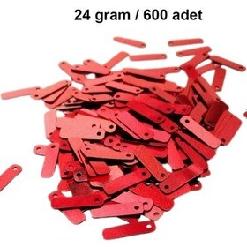 Resim Kırmızı 15 X 5 Mm Dantel Oya Yazma Halhal Abiye Lazer Kesim Pul 600 Adet / 24 Gram 