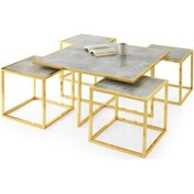 Resim Kares 4 Zigonlu Orta Sehpa Metal Gold 90X90X47Cm (531807291) 