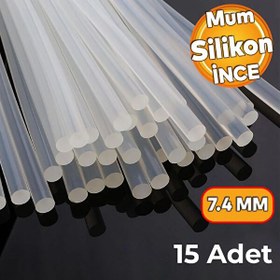 Resim SGS F1000 7.4 MM 15 Adet İnce Şeffaf Mum Silikon Hobi ve Tamir Silikonu 