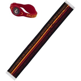 Resim Galatasaray Lisanslı Siyah Çizgili Şal Atkı Ve Kırmızı Performans Bileklik Siyah 