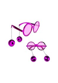 Resim Disko Toplu Küpeli Parti Gözlüğü Pembe Renk Çok Renkli 