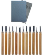 Resim O&S Oyun ve Sanat Eğlen-Üret Ahşap Oyma Başlangıç Seti, Hobi Heykel Ağaç Şekil Verme 12li Uç Takımı, Zımpara 