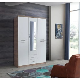 Resim Sivas Gözde Ekonomik 3 Kapılı Çekmeceli Gardrop Elbise Dolabı 