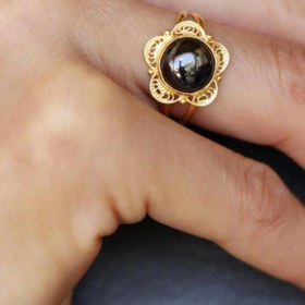 Resim Bayar Gold 14 Ayar Altın Oniks Taşlı Yüzük 