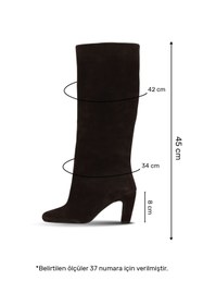 Resim Bueno Shoes Kahverengi Süet Kadın Topuklu Çizme 39wc2958 