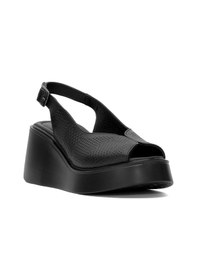 Resim Pierre Cardin Pc-54587 Kadın Hakiki Deri Dolgu Topuk Sandalet Siyah Siyah 