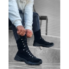 Resim ET0605 Bağcıklı Siyah Süet Askeri Postal Bot 