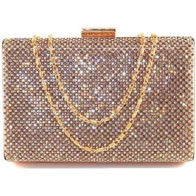 Resim Taşlı Gold Abiye Çanta Altın Abiye Çanta Gold Abiye Çanta Gold Taşlı Davet Gece Çantası 