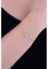 Resim Papatya Silver 925 Ayar Gümüş Üç Renk Dorika Toplu Kolye Bileklik Set 