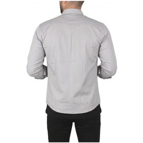 Resim Deep Sea Deepsea Erkek Açık Gri Büyük Beden Seçenekli Likralı Gabardin Spor Gömlek Dar Kalıp Çıt Çıt Kapamalı 2500423 