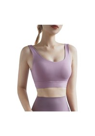 Resim Dianziye Kadınlar İçin Padded Yoga Bra - U Yaka, Omuzlu Arka, Kablosuz, Günlük Spor Ve Rahat Kullanim - Mor 