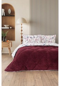 Resim Morena Çift Kişilik Wellsoft Yorgan Uyku Seti Bordo 