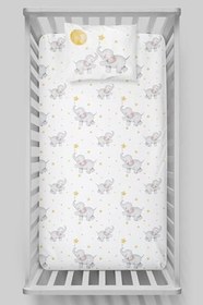 Resim Organik Bebek Boy Lastikli Çarşaf Seti - Hayalperest Fil 80 x 140 