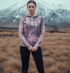 Resim Blackspade Kadın Termal Kapşonlu Sweatshirt 2. Seviye 6194 - Baskılı Pembe - Gri 