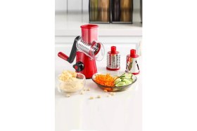 Resim Rosemor 3 Bıçaklı Kollu Sebze Doğrayıcı Dilimleyici Mutfak Tambur Peynir Fındık Ceviz Öğütücü Rende Seti 