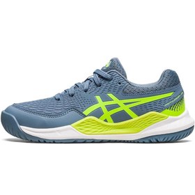 Resim Asics Gel-Resolution 9 Gs Mavi\u002FYeşil Çocuk Tenis Ayakkabısı 