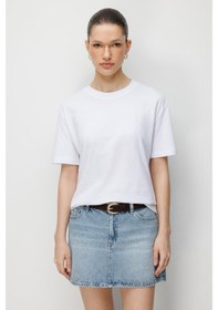 Resim Mixray 48511 Kadın Oversize Basic %100 Pamuk 2 Li T-shirt Beyaz Siyah Siyah - Beyaz 