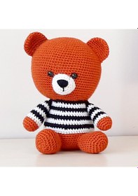Resim Amigurumi Örgü Oyuncak Ayı Kahverengi 