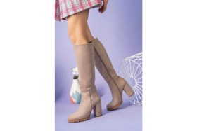 Resim İnyola Shoes 7009 Siyah Kırışık Rugan Fermuarlı Kadın Çizme 