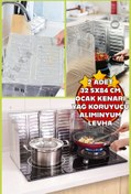 Resim İnfeta 2 Adet Ocak Yağ Sıçrama Koruyucu Katlanır Alüminyum Levha -Kolay Silinir Piknik Tüpü Rüzgar Önleyici 