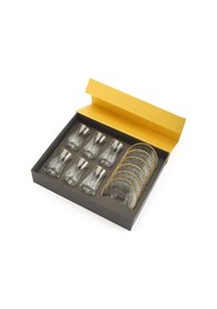 Resim Alizee Cam Kesme Gold Rimli 12 Parça Çay Bardağı Seti - Şeffaf - 170 Ml Renkli 