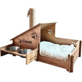 Resim Realwood Dört Özellikli Ahşap Kedi Evi 60 x 55 CM 