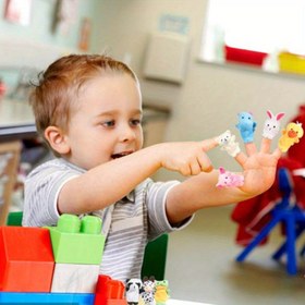 Resim Parça Peluş Hayvan El Kuklası Seti - Yumuşak Kumaş Duyusal, İnek, Tavuk, Fil Kuklaları - İnce Motor Becerileri Gelişimi, Kafiye Öğrenme ve Etkileşimli Oyun (0-5 Yaş) 