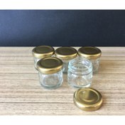 Resim mobilreyon - 50 Adet 29 Cc Cam Kavanoz - Gold Kapak - Hediyelik , Hobi , Düğün, Nişan-mini Kavanoz 