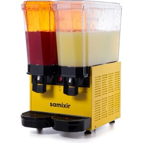 Resim Samixir 40.smy Klasik Twin Soğuk Içecek Dispenseri, 20+20 L, Fıskiyeli ve Karıştırıcılı, Sarı 