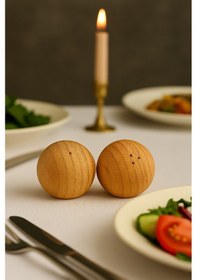 Resim Ivory Ivo-bmb221 Bambu İkili Tuzluk Seti Krem 