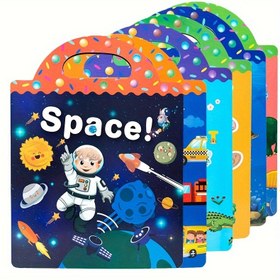 Resim Gençler için Yeniden Kullanılabilir Sticker Kitapları, Su Geçirmez Çift Taraflı Tasarım Dinozorlar/Hayvanlar/Araçlar Eğitici Oyuncaklar, Noel, Cadılar Bayramı, Şükran Günü Hediyeleri 