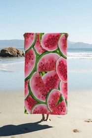 Resim Dijital Baskı Plaj Deniz Havlusu Karpuz Desenli Peştamal HVL0020 