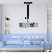 Resim Vkemall Evrensel Mini Projeksiyon Askı Sistemi: 360 Dönebilir, 90 Eğimli, 5kg Taşıma Kapasiteli, 3 Vida Adaptörlü, Siyah 