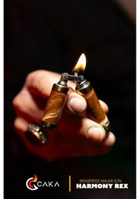 Resim Caka Lighter Rex Harmony Kahve Benzinli Çakmak - Ckl-080 
