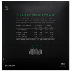 Resim Daddario NYXL4095 Bas Gitar Tel Seti | NYXL Nickel Wound, .040-.095 