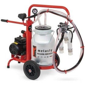 Resim Melasty Ecomini Tekli İnek Süt Sağma Makinesi Alüminyum Güğüm - Silikon Memelik Yağlı Pompa 