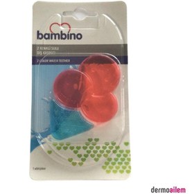 Resim Bambino 2 Renkli Sulu Diş Kaşıyıcı Kırmızı Mavi P0656 