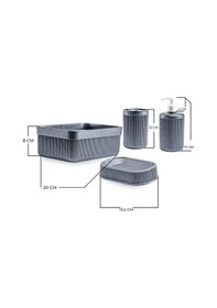 Resim Hometarz 4 Lü Plastik Banyo Seti Fırçalık Sabunluk Organizer 001 