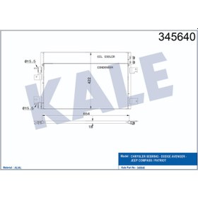 Resim Kondenser Al/Al Sebring Dodge Avenger Jeep Compass Patriot 504640632 