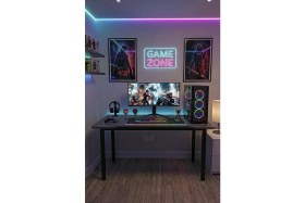 Resim RetoDesign 140 Antrasit Oyun Çalışma Masası Gaming Masa Ofis Masası 9100 