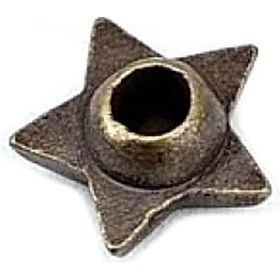 Resim 9 Mm Antik Renk Perçin Yıldız Rivet 30 Adet Antik Kahve 