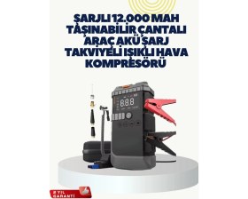 Resim Aydogan's Taşınabilir Akü Takviye Cihazı Işıklı Hava Kompresörü Powerbank 